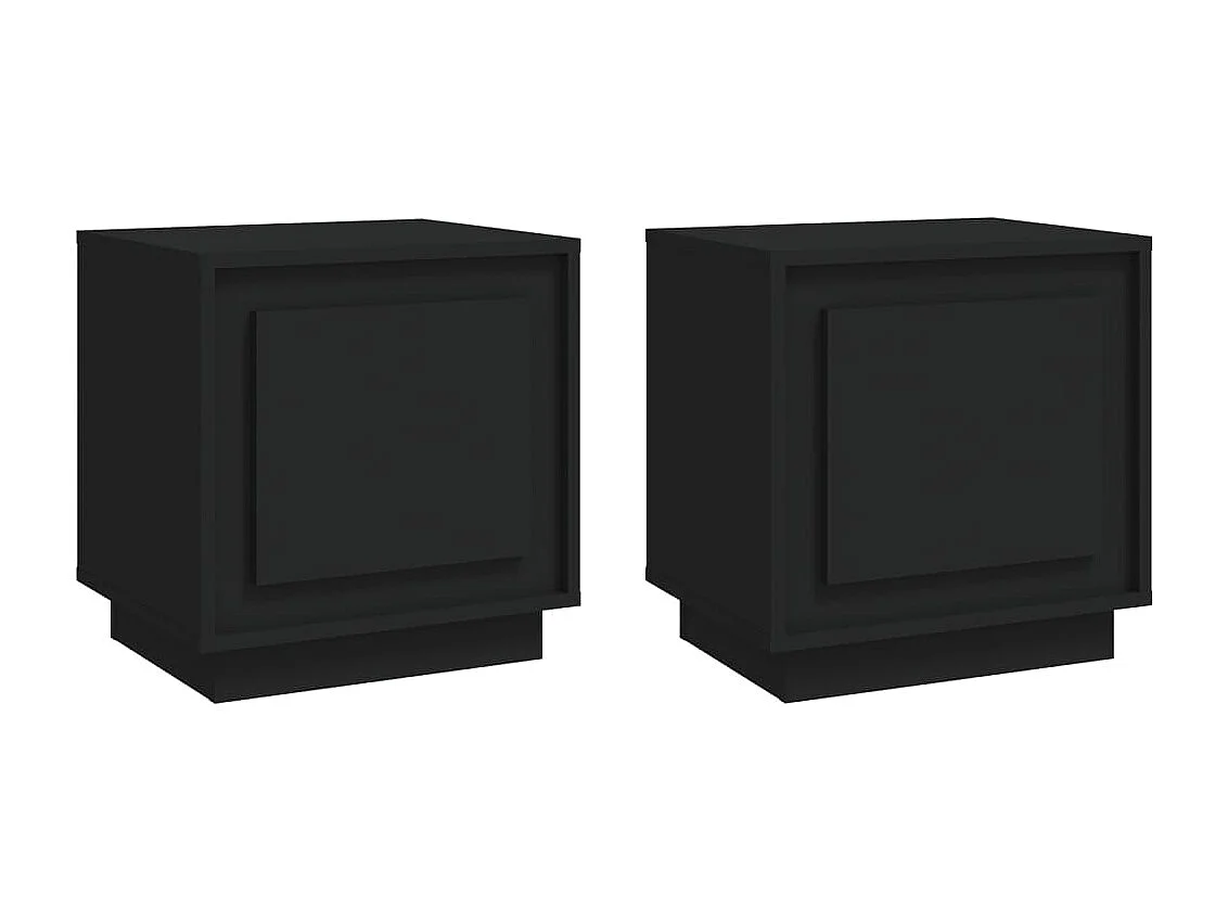 Jordy  Tables de chevet 2 pcs noir 44x35x45 cm bois d'ingénierie