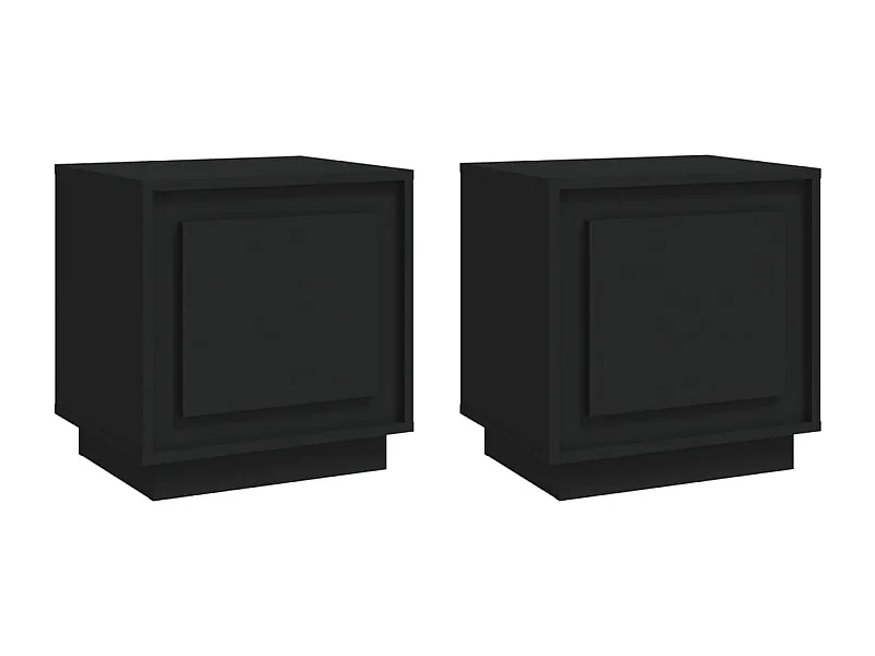 Jordy  Tables de chevet 2 pcs noir 44x35x45 cm bois d'ingénierie