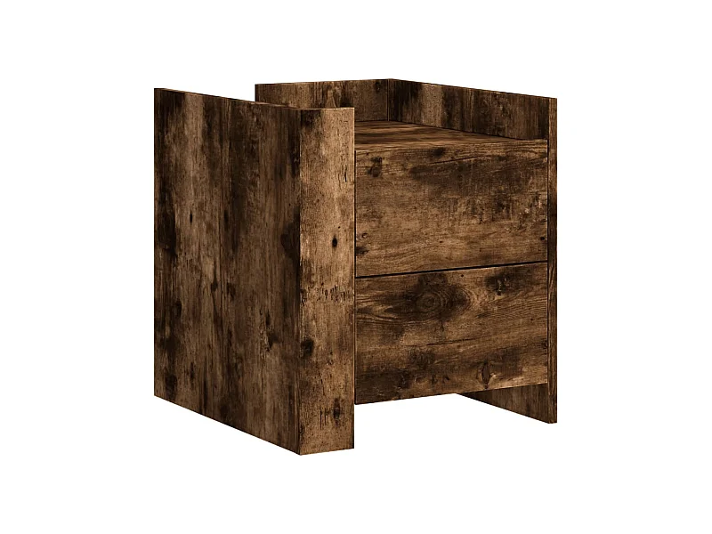 Boher  Table de chevet chêne fumé 45x50x50 cm bois d'ingénierie