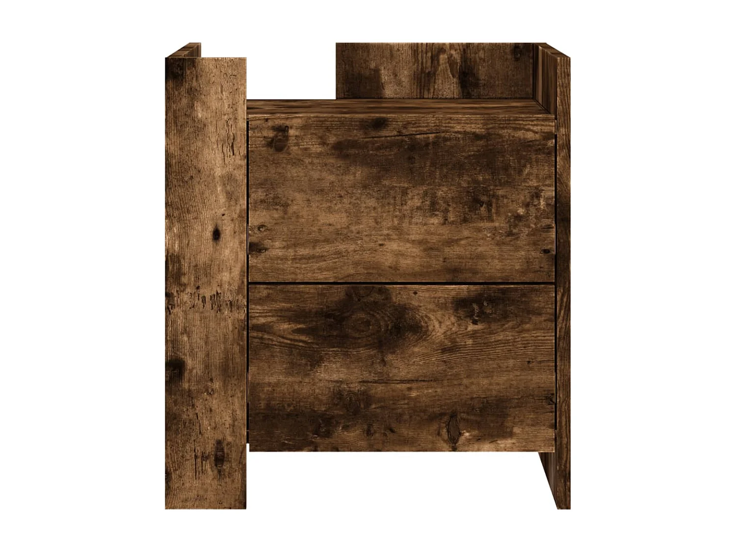 Boher  Table de chevet chêne fumé 45x50x50 cm bois d'ingénierie