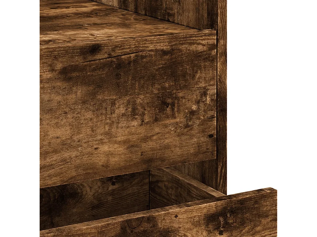 Boher  Table de chevet chêne fumé 45x50x50 cm bois d'ingénierie