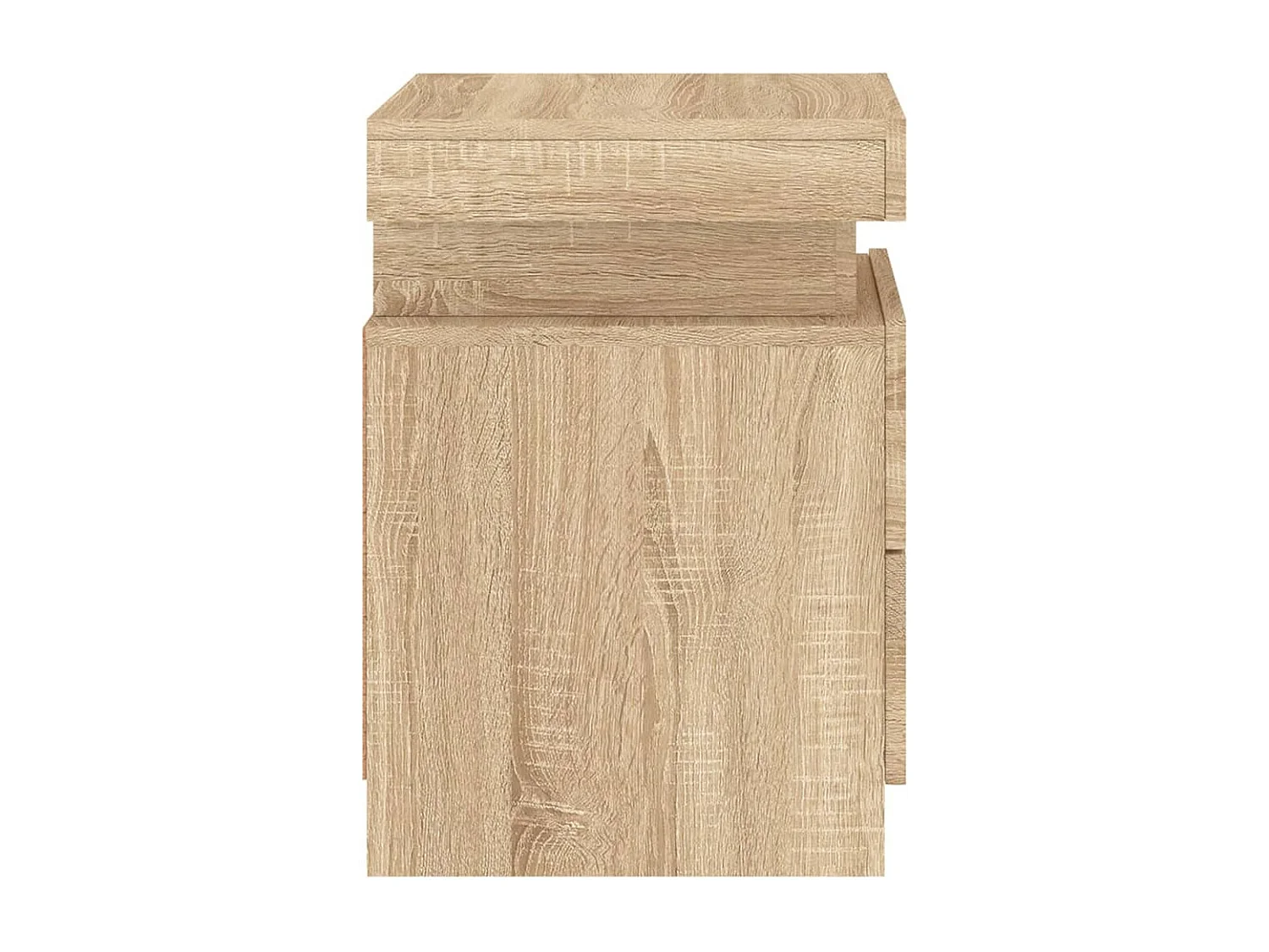 Prolenta Premium -  Mesita de noche con luces LED roble Sonoma 35x39x55 cm