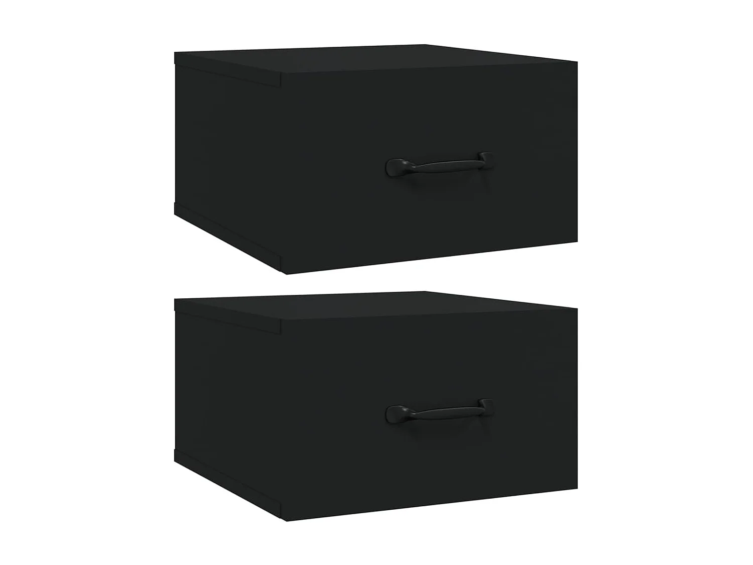 Gemma  Nachtkastjes 2 st wandgemonteerd 35x35x20 cm zwart