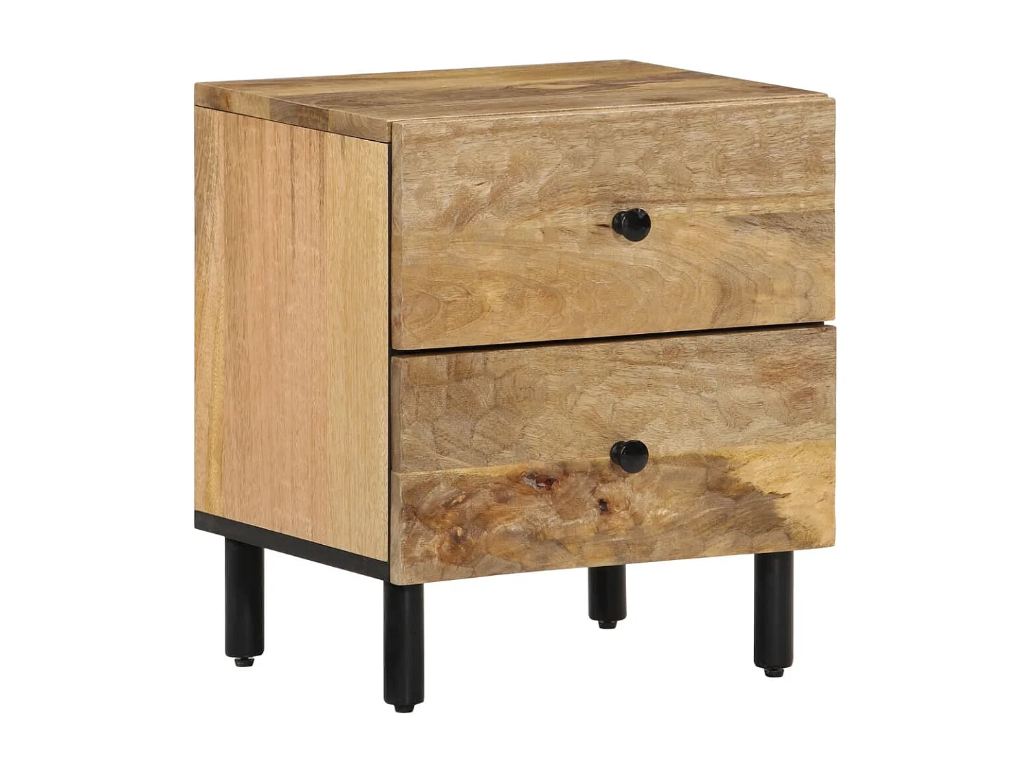 Mariëlle  Mesitas de noche 2 uds madera maciza de mango 40x33x46 cm