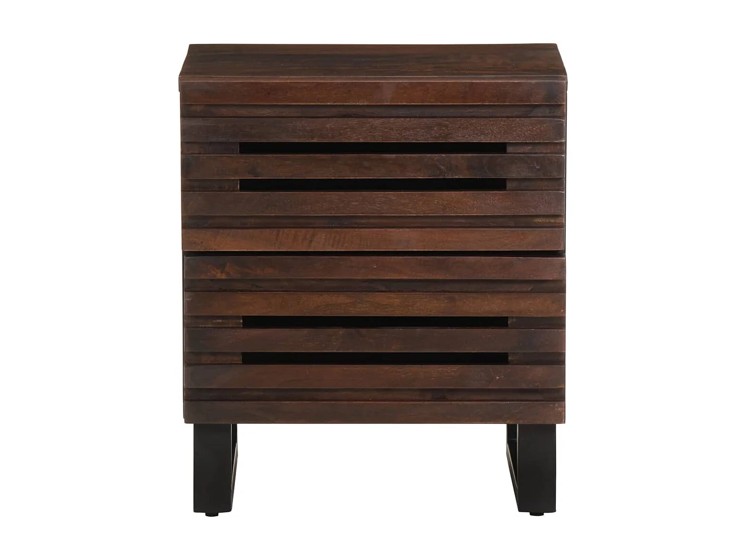 Janoah  Mesita de noche de madera maciza de mango 40x34x46 cm