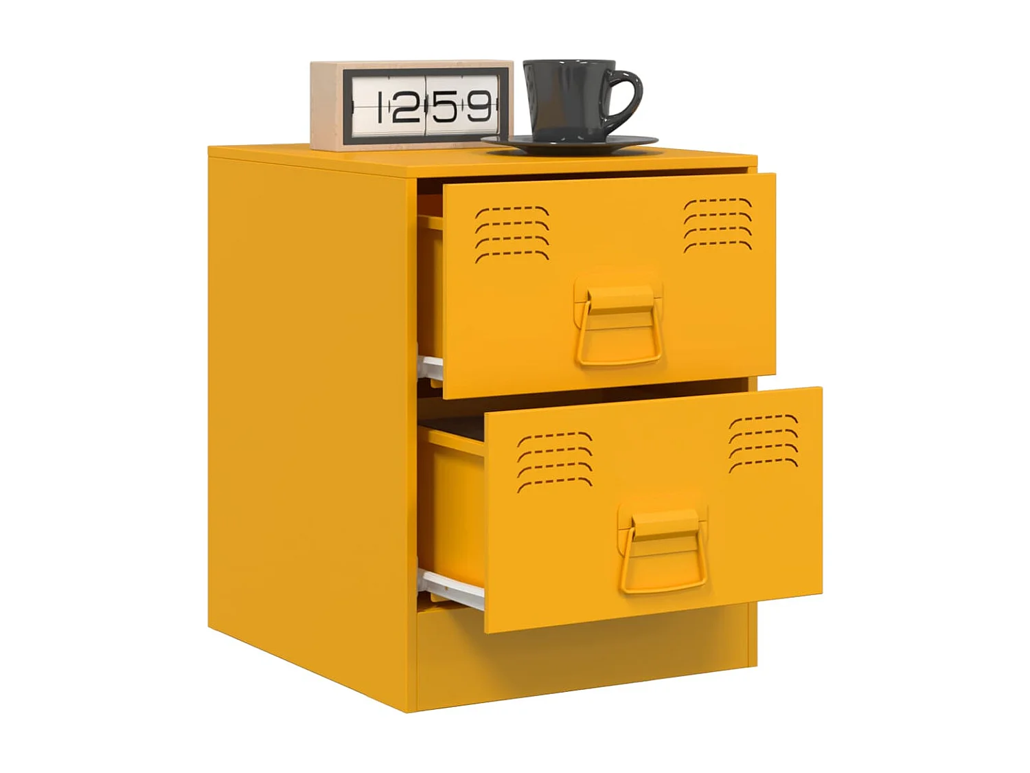 Groton  Table de chevet jaune 34,5x39x44 cm acier