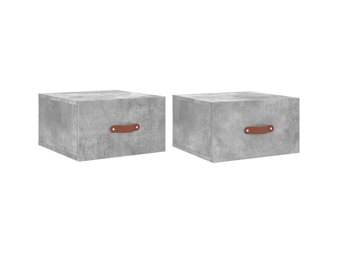 Brackettville  Nachtkastjes 2 st wandgemonteerd 35x35x20 cm betongrijs