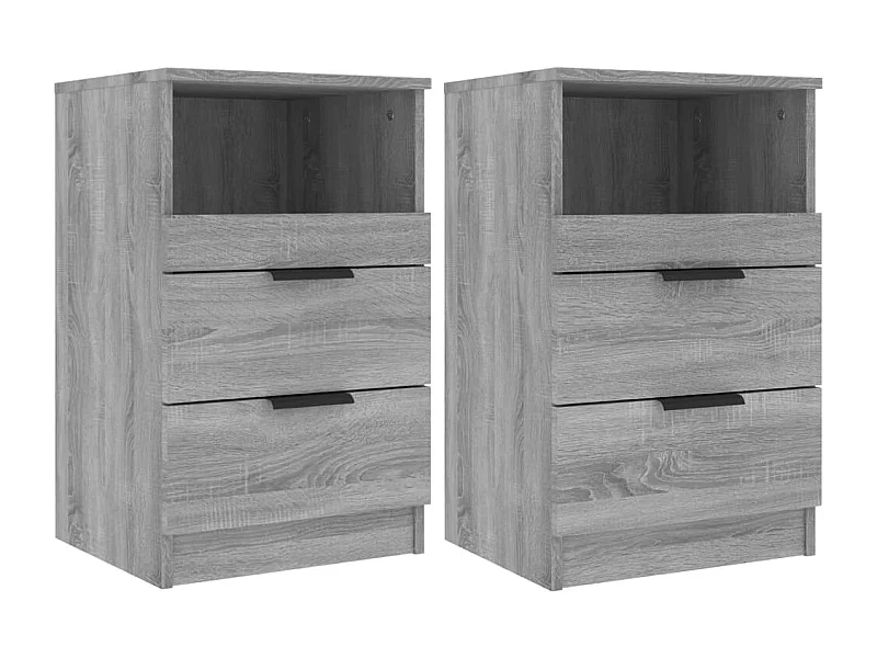 Damien  Tables de chevet 2 pcs Sonoma gris Bois d'ingénierie