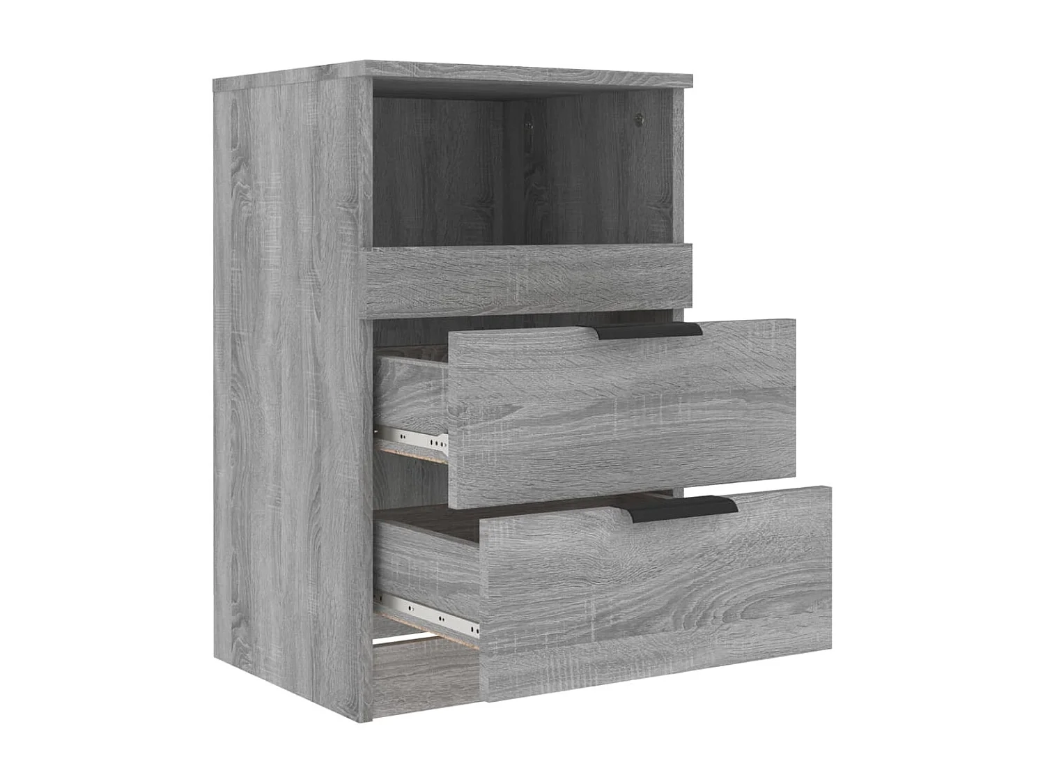 Damien  Nachtkastjes 2 st bewerkt hout grijs sonoma eikenkleurig