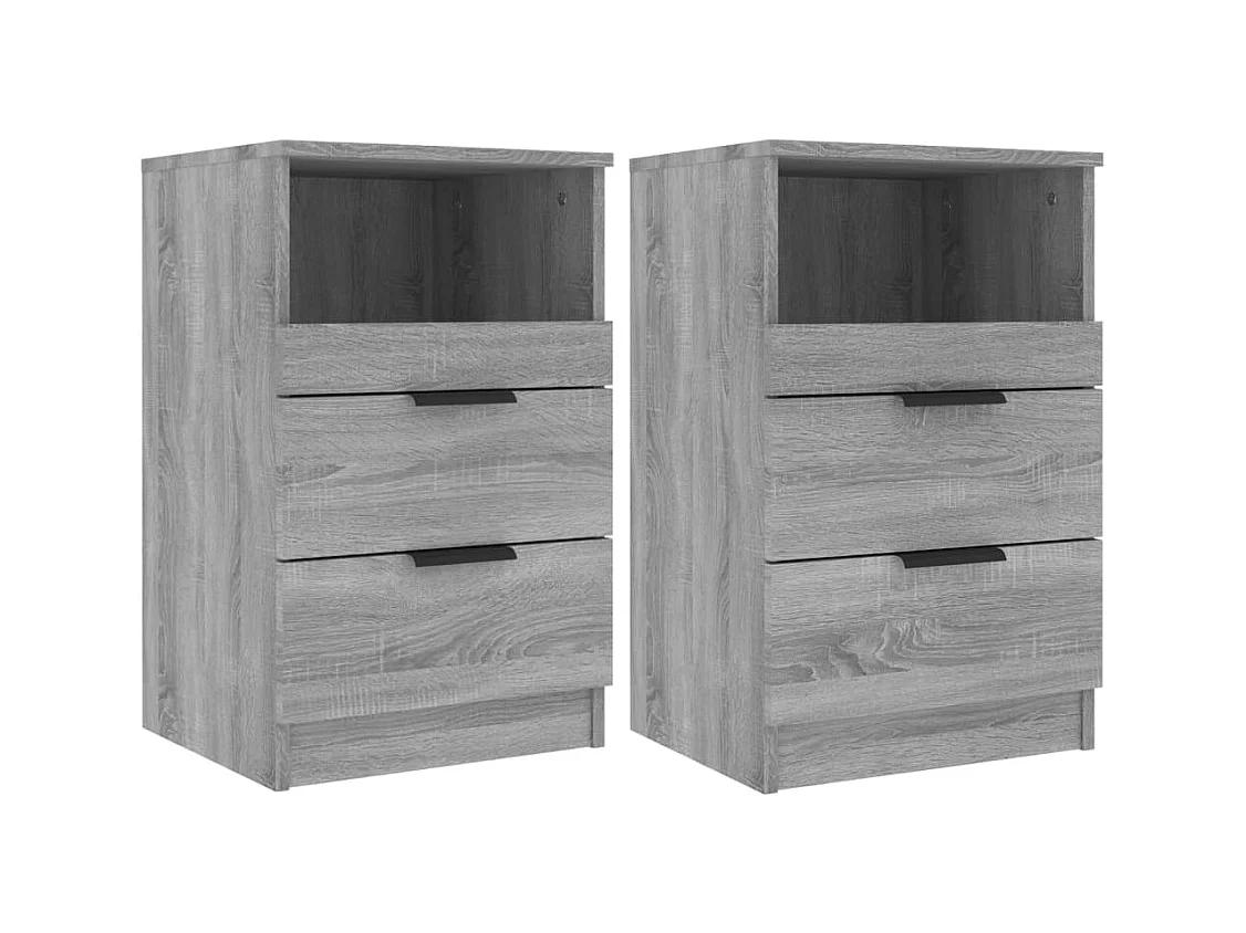 Damien  Tables de chevet 2 pcs Sonoma gris Bois d'ingénierie