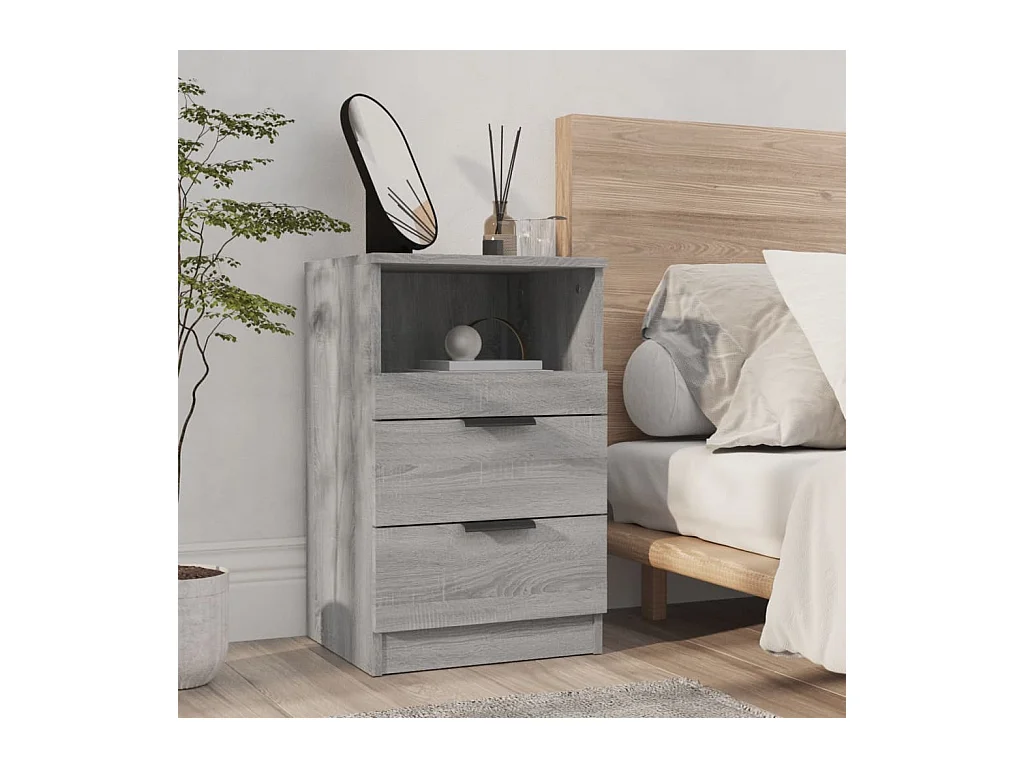 Damien  Tables de chevet 2 pcs Sonoma gris Bois d'ingénierie