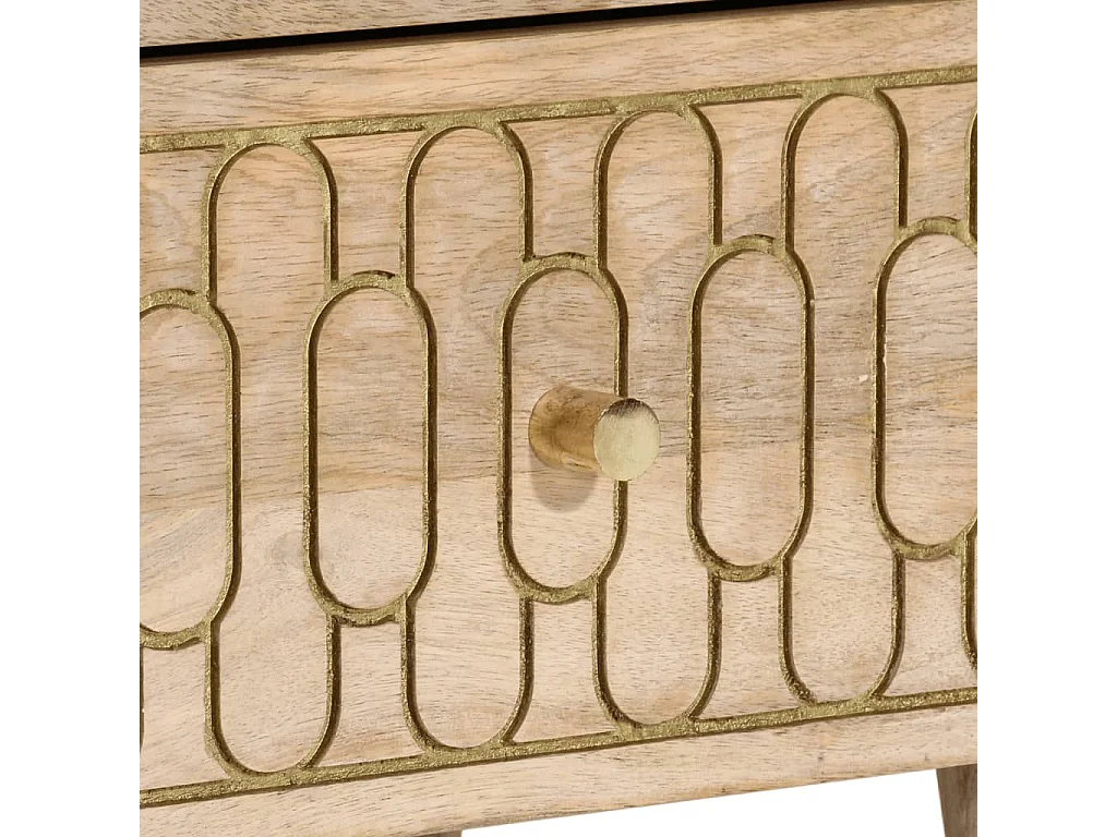 Fryrda  Tables de chevet 2 pcs 40x33x46 cm Bois de manguier solide