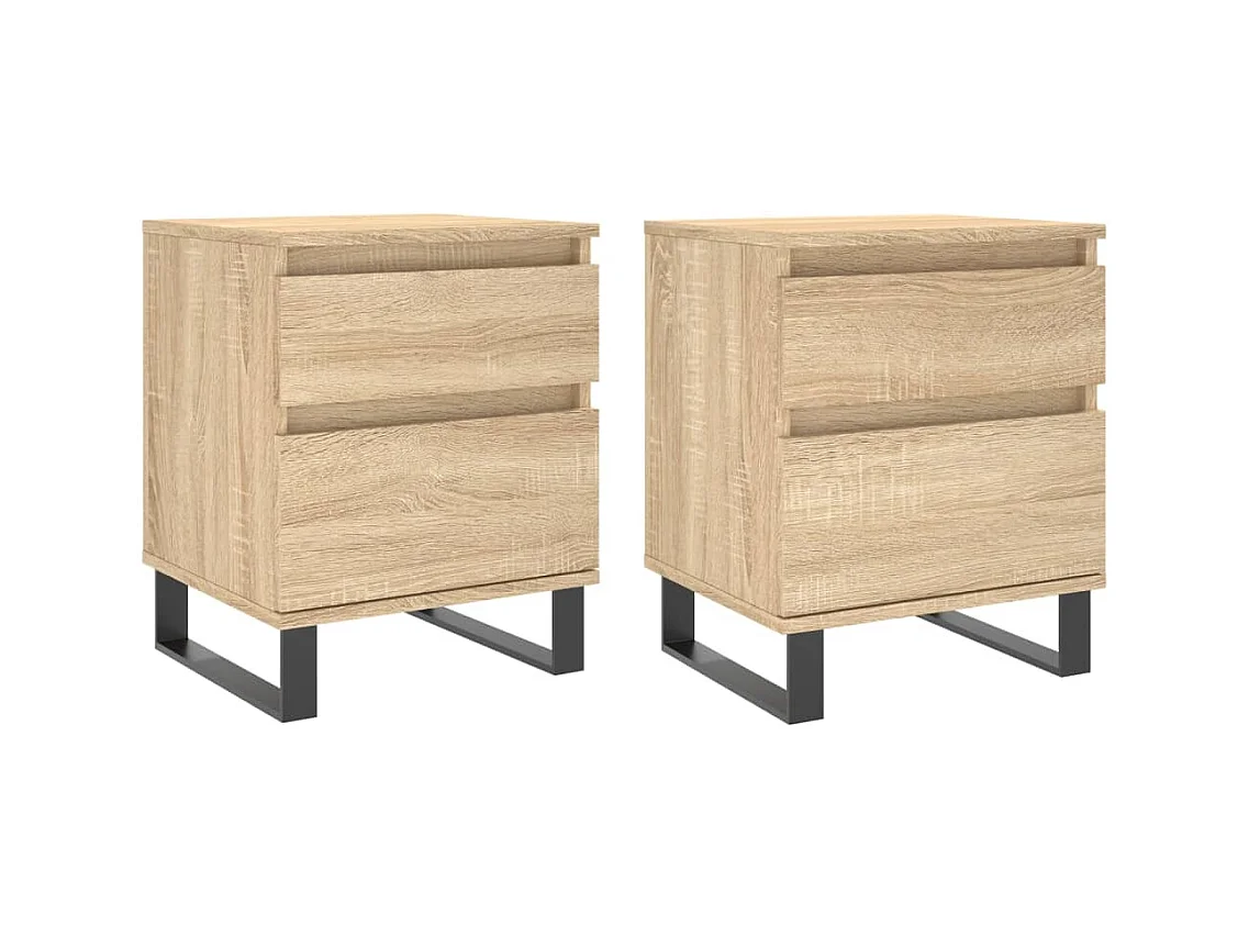Rinald  Tables de chevet 2 pcs chêne sonoma 40x35x50 cm bois ingénierie