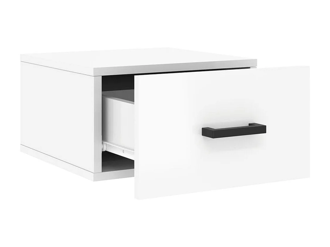 Franconville  Table de chevet murale blanc brillant 35x35x20 cm