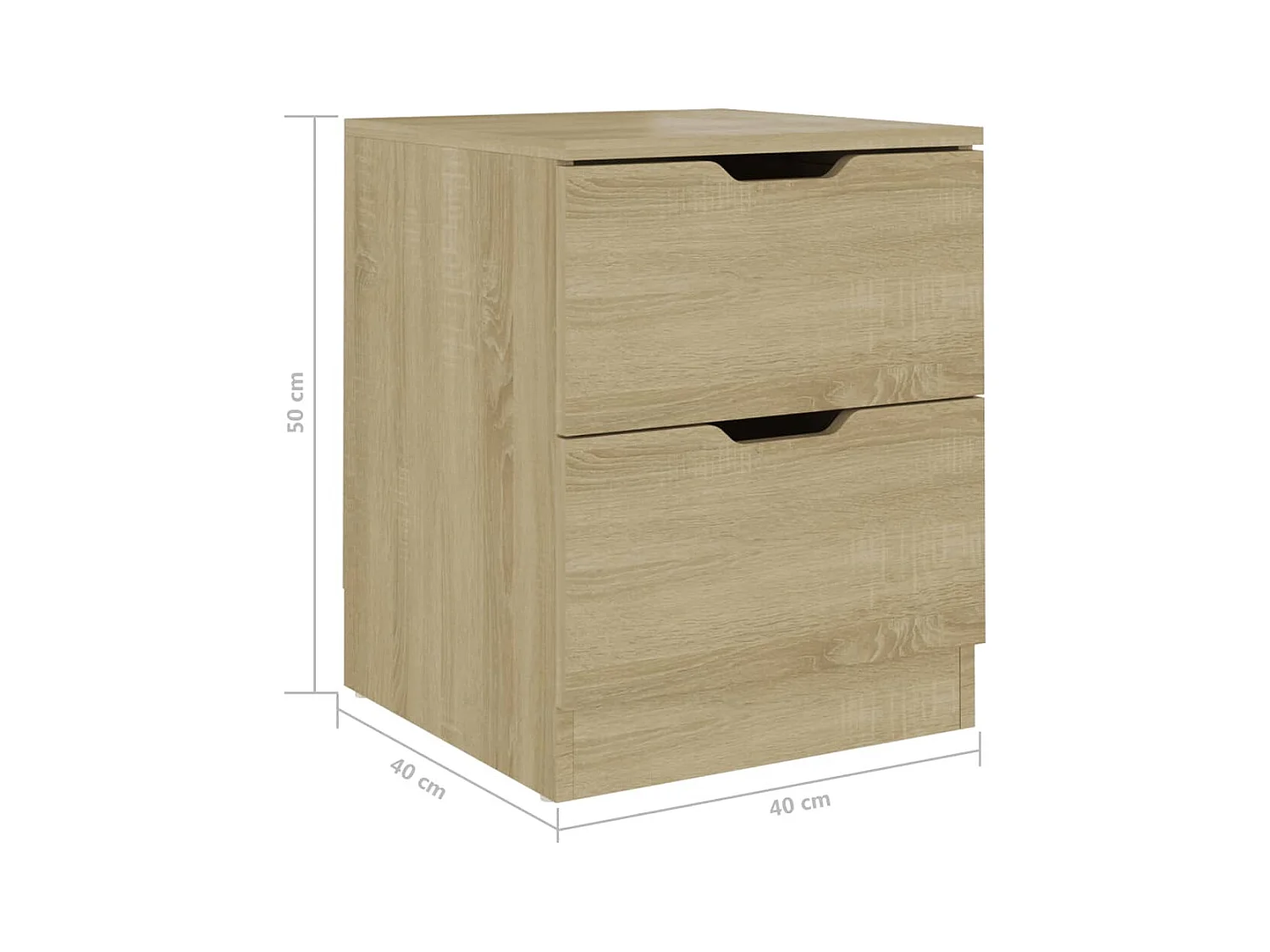 Jenae  Tables de chevet 2 pcs chêne sonoma 40x40x50 cm bois ingénierie