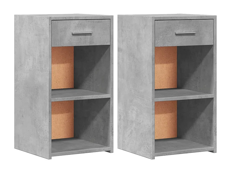 Ragna  Nachttische 2 Stk. Betongrau 35x34x65 cm Holzwerkstoff
