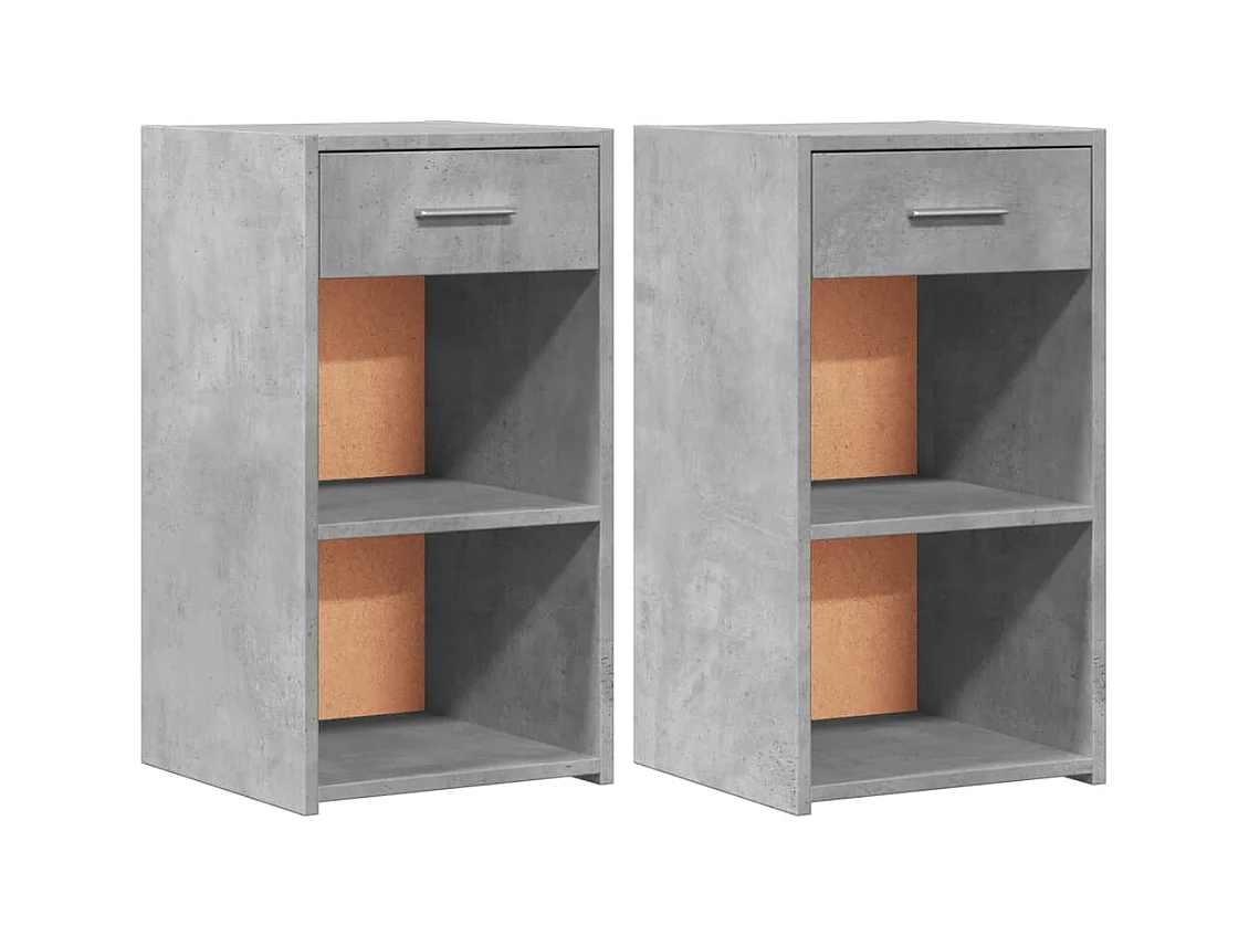 Ragna  Nachtkastjes 2 st 35x34x65 cm bewerkt hout betongrijs