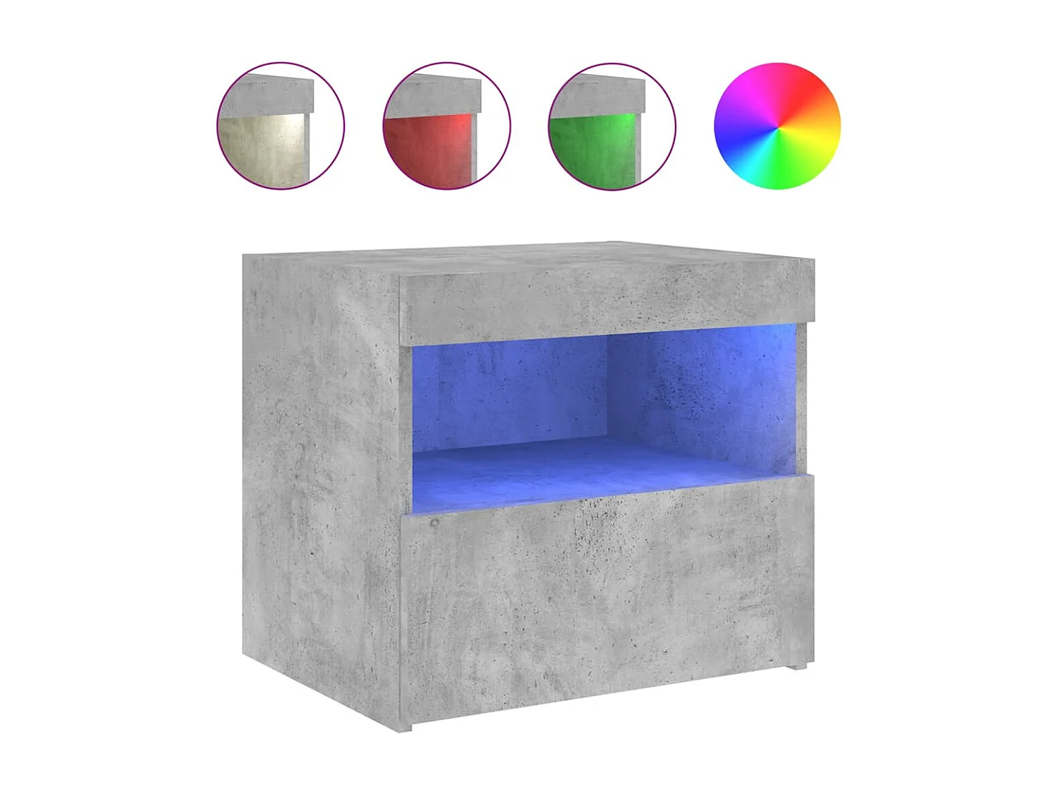 Prolenta Premium -  Nachtkastjes met LED-verlichting 2 st 50x40x45 cm betongrijs