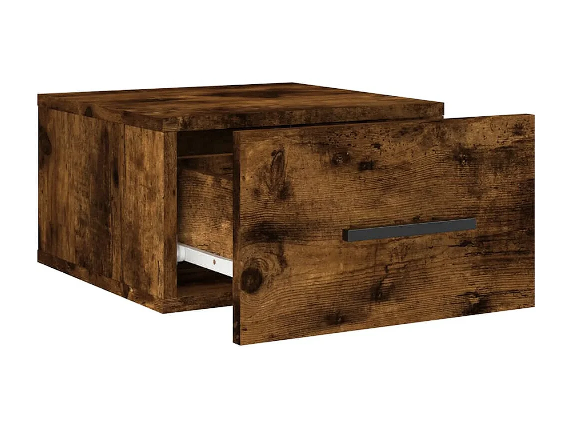 Evelyn Marie  Mesitas de noche de pared 2 uds color roble ahumado 35x35x20 cm