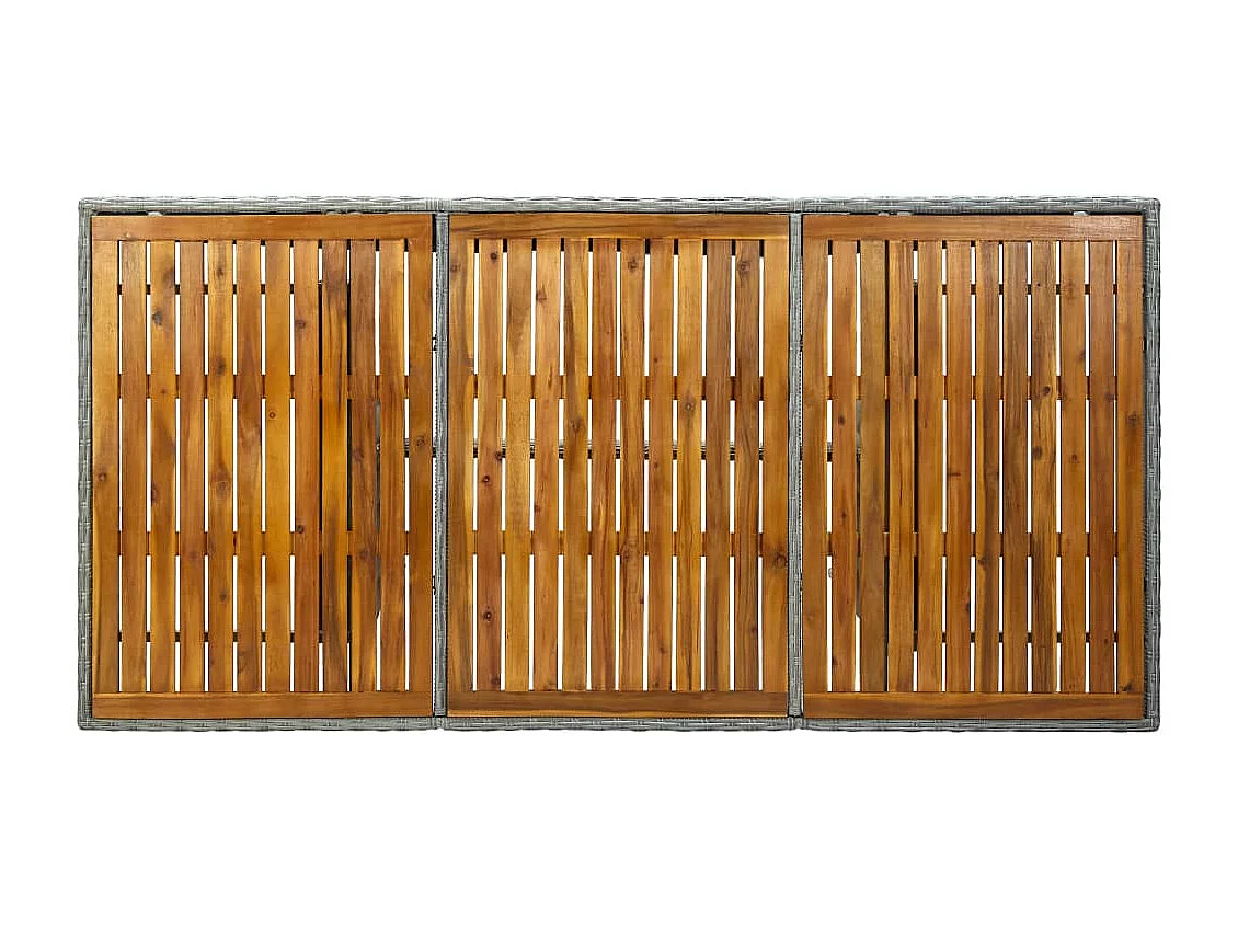 Paul-Alexandre  Tuintafel poly rattan en massief acaciahout lichtgrijs