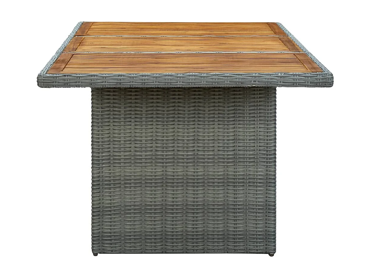 Paul-Alexandre  Table de jardin Gris clair Résine tressée et bois d'acacia