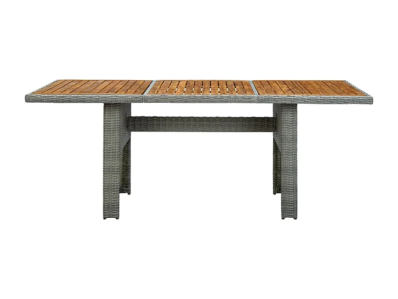 Paul-Alexandre  Table de jardin Gris clair Résine tressée et bois d'acacia