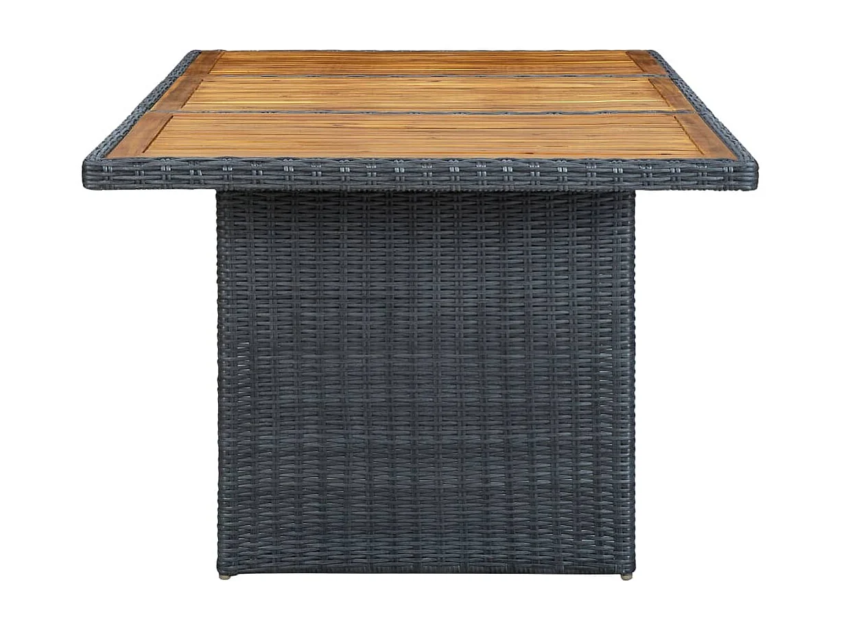 Paul-Alexandre  Tuintafel poly rattan en massief acaciahout donkergrijs