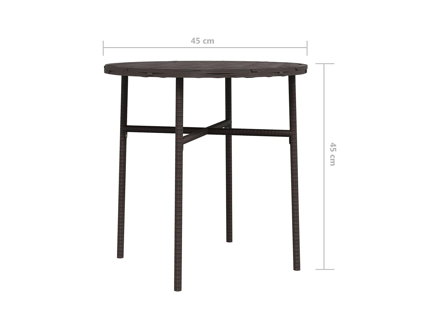 Bladensburg  Salontafel 45 cm poly rattan bruin