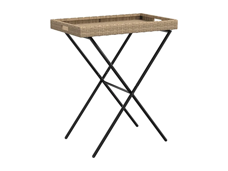 Zaldrik  Dienbladtafel inklapbaar 65x40x75 cm poly rattan beige