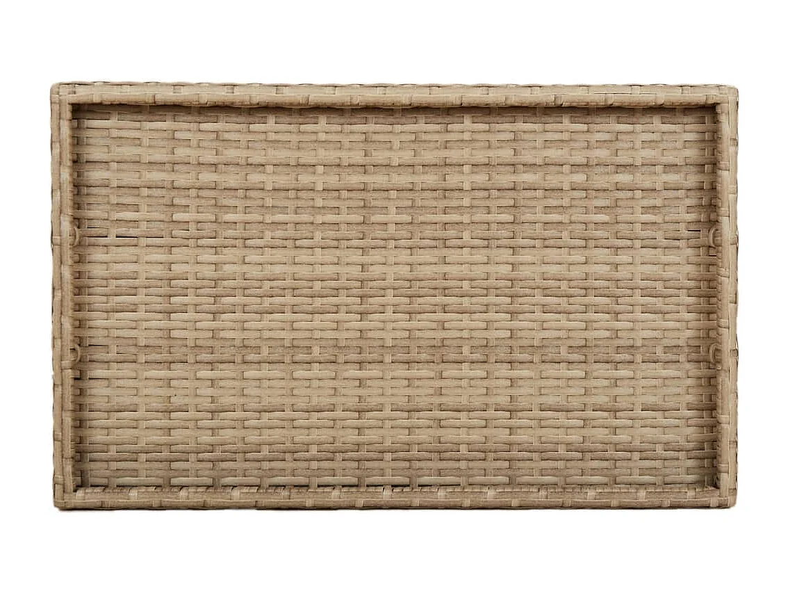 Zaldrik  Table à plateau pliable beige 65x40x75 cm résine tressée