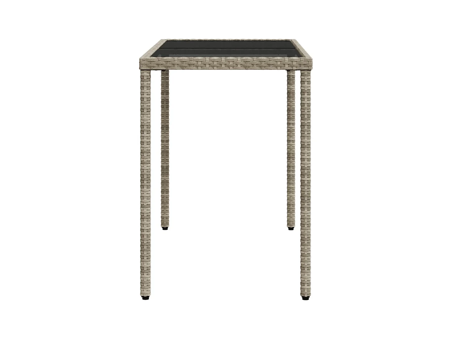 Leryn  Gartentisch mit Glasplatte Hellgrau 115x54x74 cm Poly Rattan