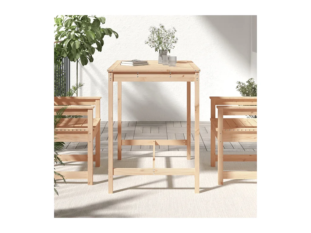 Sibrand  Gartentisch 121x82,5x110 cm Massivholz Kiefer