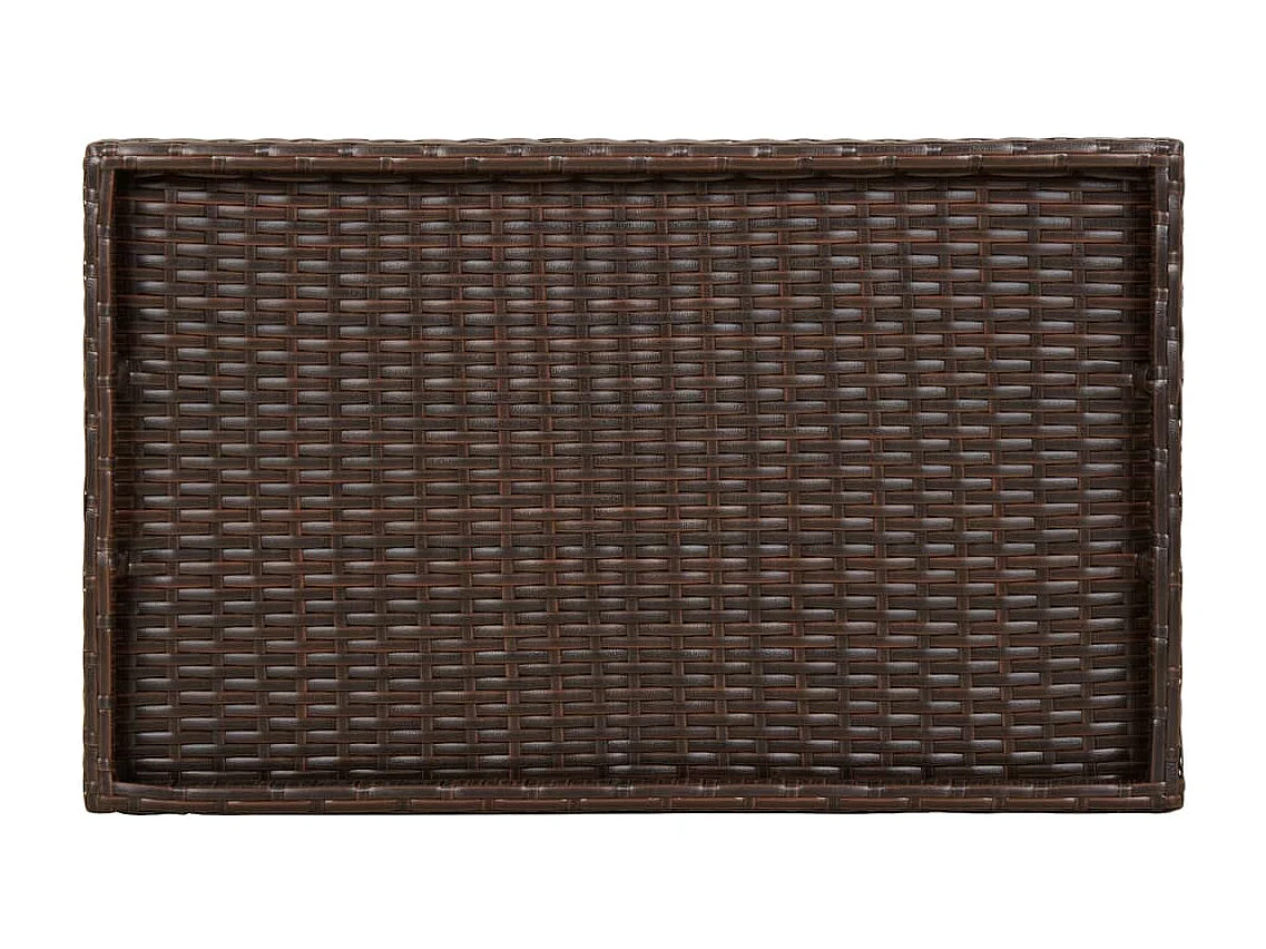 Zaldrik  Tavolino Vassoio Pieghevole Marrone 65x40x75 cm in Polyrattan