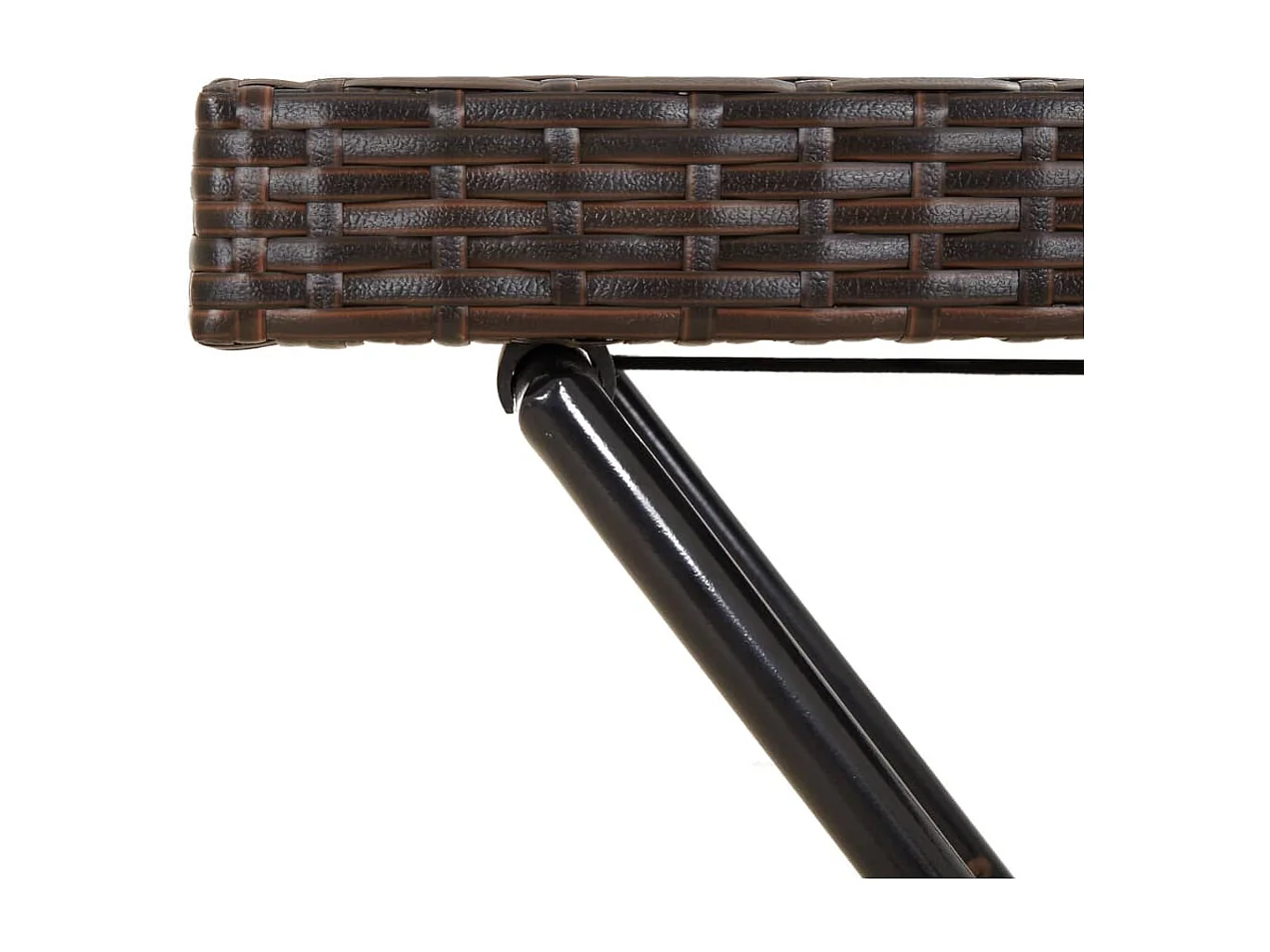 Zaldrik  Tavolino Vassoio Pieghevole Marrone 65x40x75 cm in Polyrattan