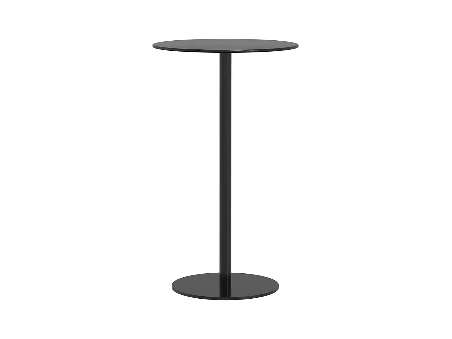 Garden Furniture -  Gartentisch Rund Schwarz Ø60x105 cm Stahl