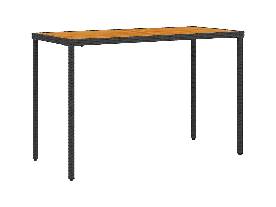 Leryn  Tuintafel met acaciahouten blad 115x54x74 cm poly rattan zwart