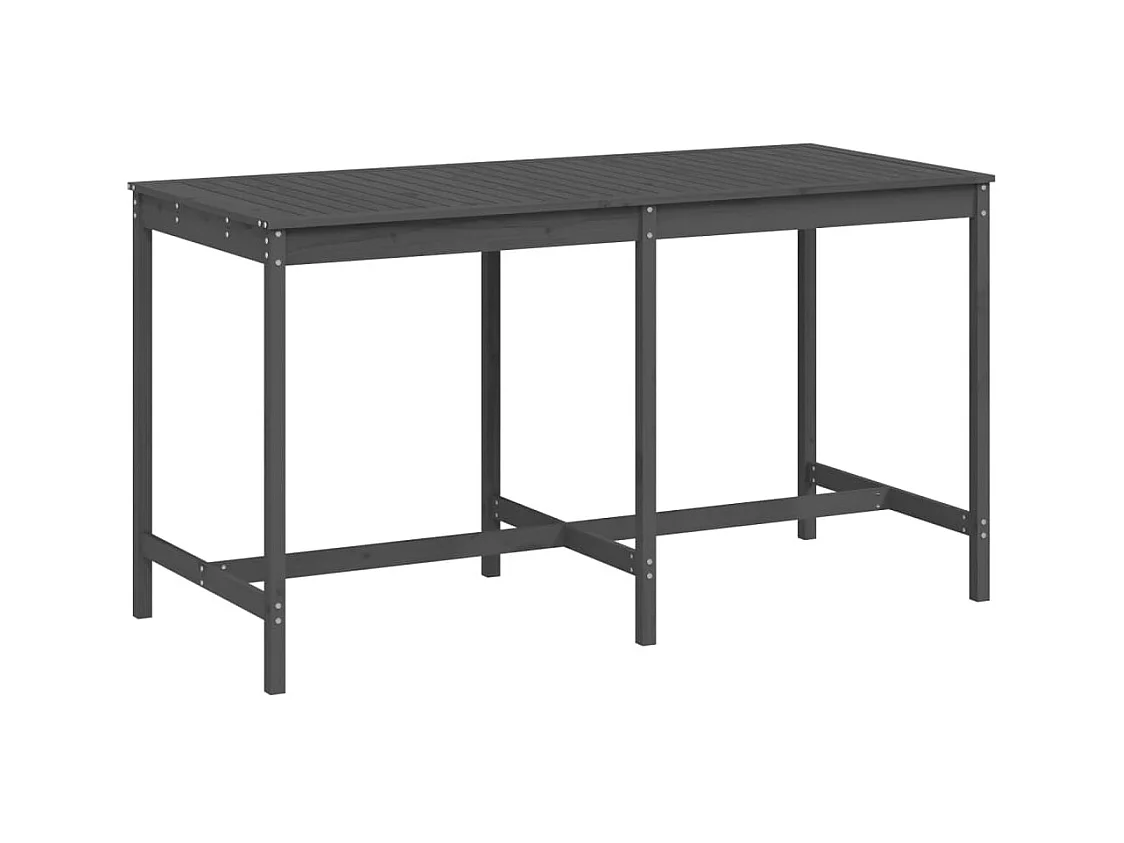 Sibrand  Table de jardin gris 203,5x90x110 cm bois massif de pin