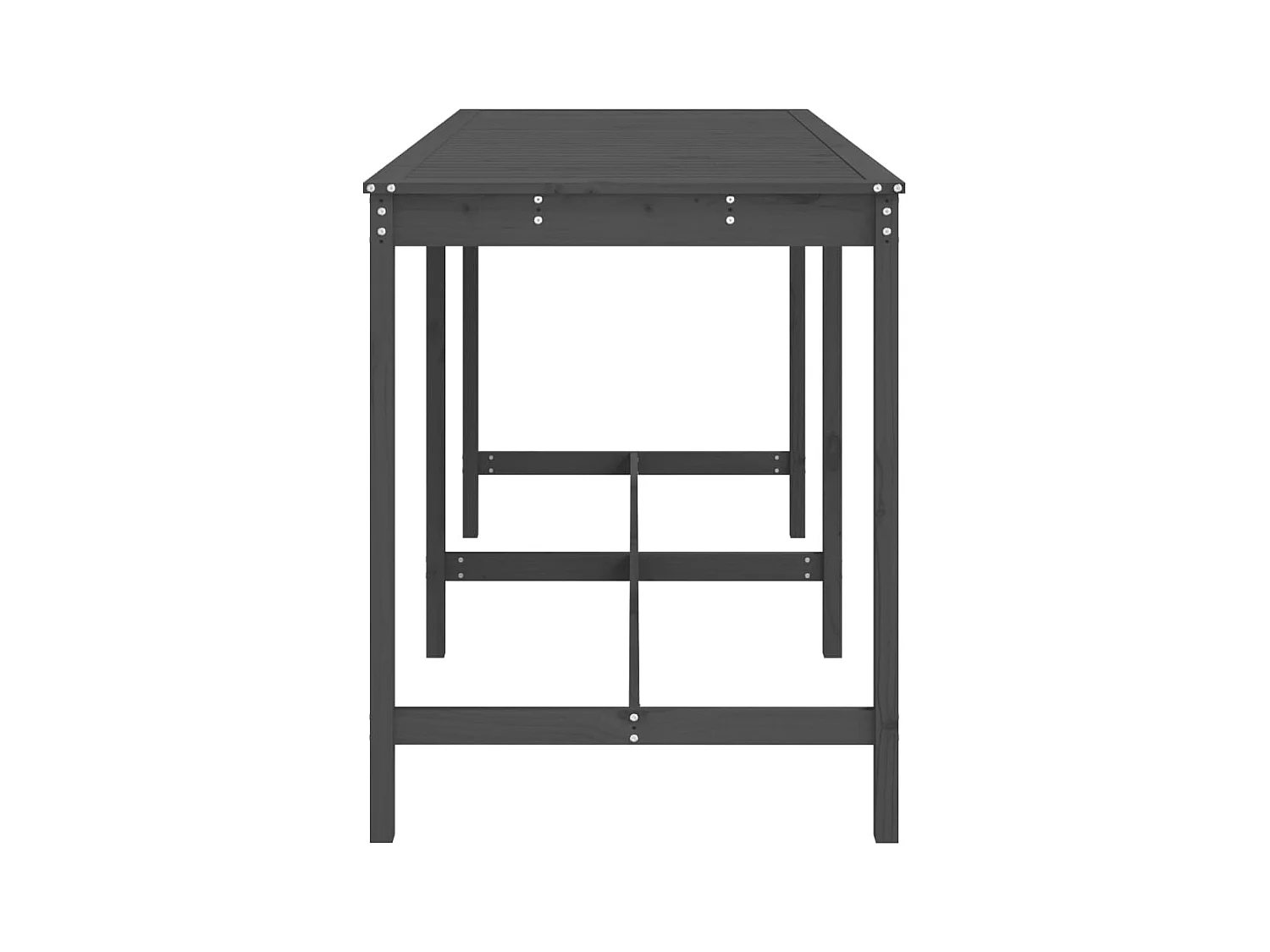 Sibrand  Gartentisch Grau 203,5x90x110 cm Massivholz Kiefer