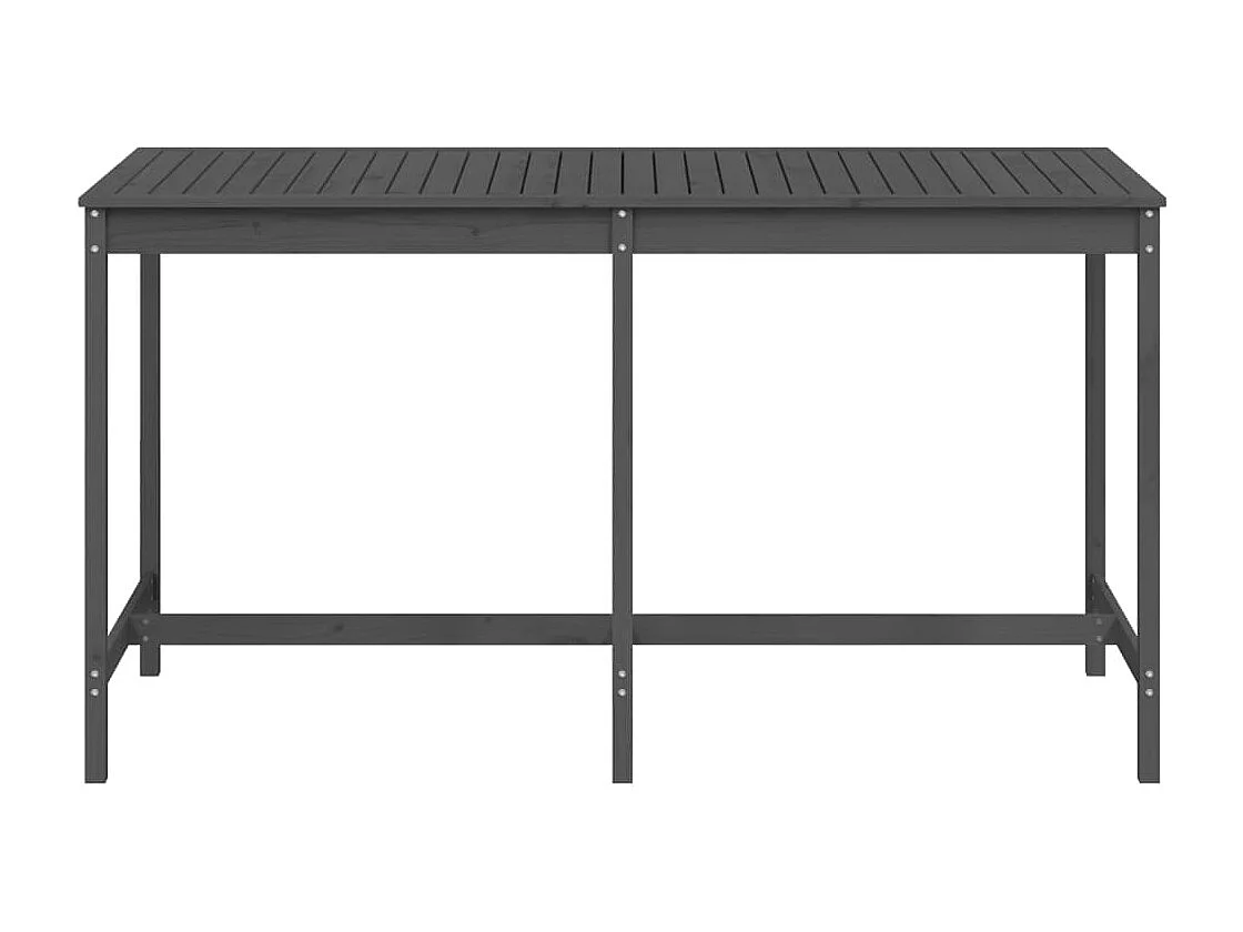 Sibrand  Table de jardin gris 203,5x90x110 cm bois massif de pin