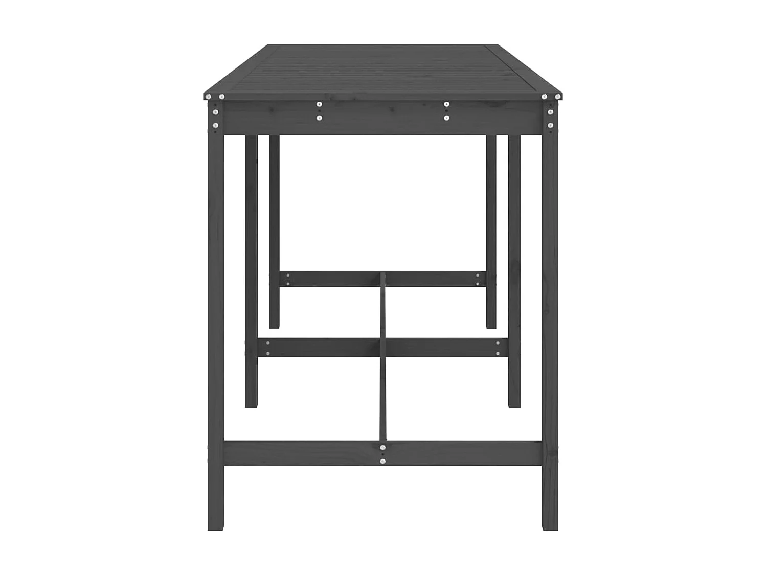 Sibrand  Table de jardin gris 203,5x90x110 cm bois massif de pin