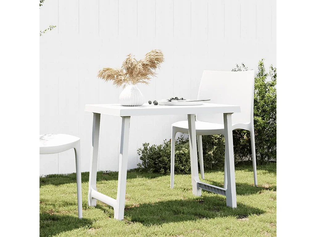 Prolenta Premium -  Table de camping blanc 79x56x64 cm PP aspect de bois