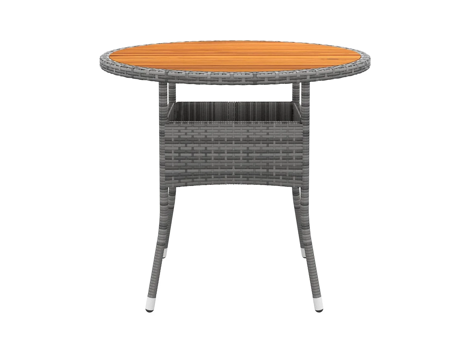 Inkster  Table de jardin Ø80x75 cm Résine tressée et bois d'acacia Gris