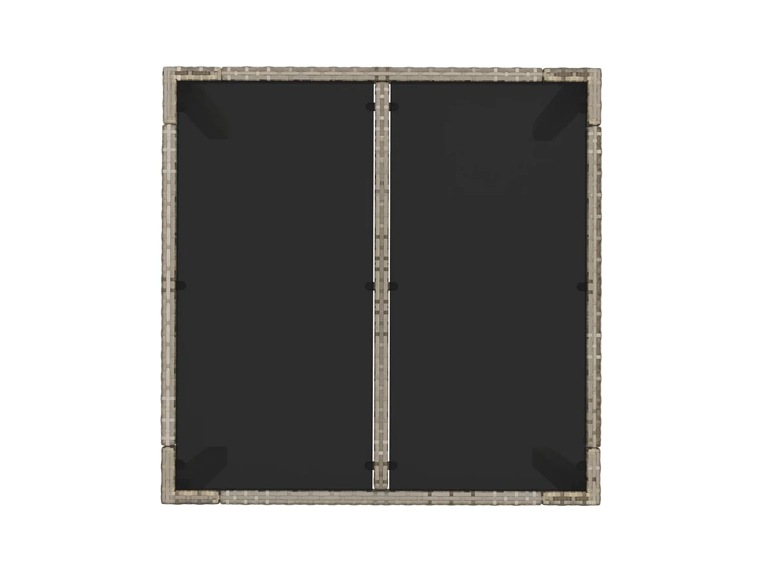 Courtown  Gartentisch mit Glasplatte Grau 90x90x75 cm Poly Rattan