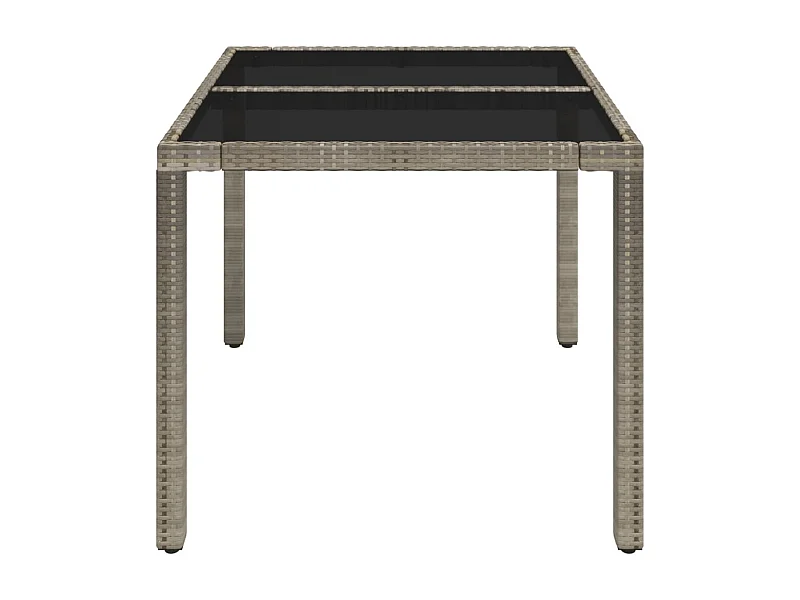 Courtown  Table de jardin dessus en verre Gris 90x90x75 cm Résine tressée