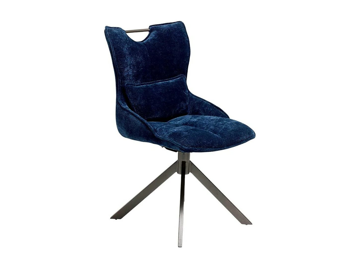 Chaise pivotante coussin et poignée tissu bleu (lot de 2) IENA