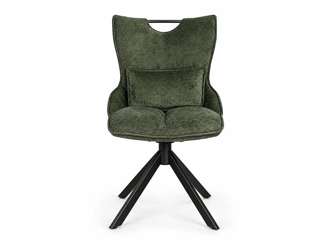 Chaise pivotante coussin et poignée tissu vert (lot de 2) IENA