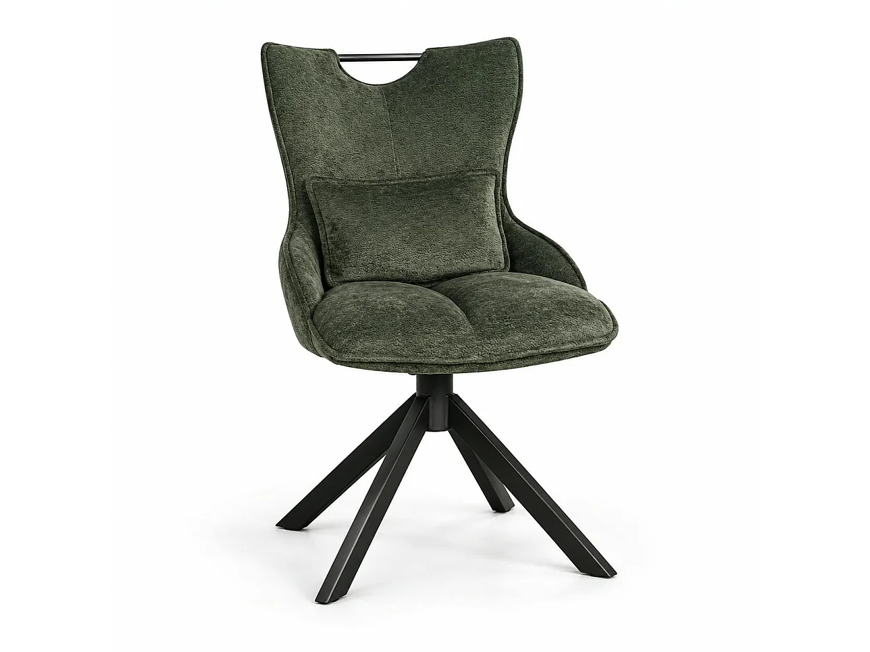 Chaise pivotante coussin et poignée tissu vert (lot de 2) IENA