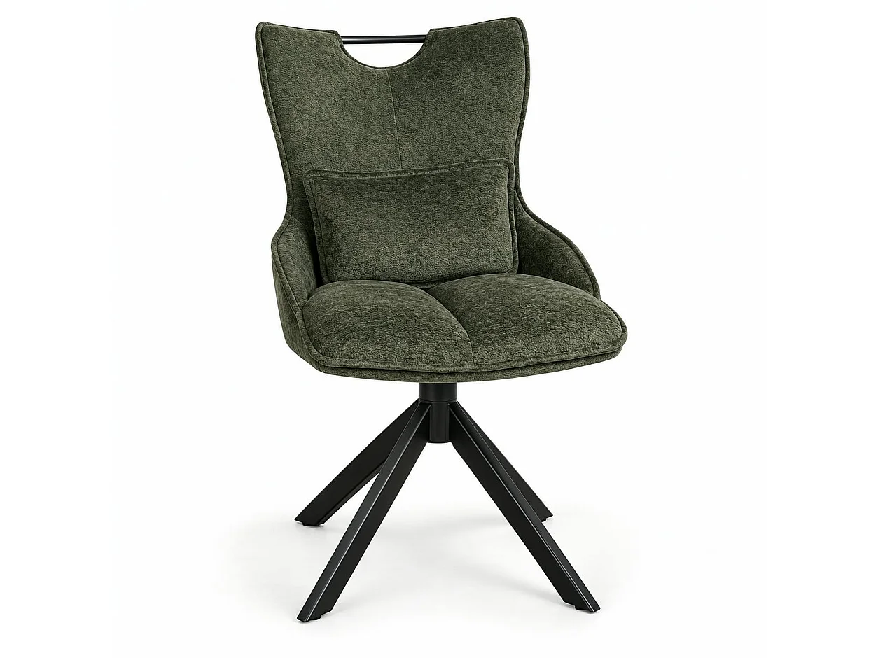 Chaise pivotante coussin et poignée tissu vert (lot de 2) IENA