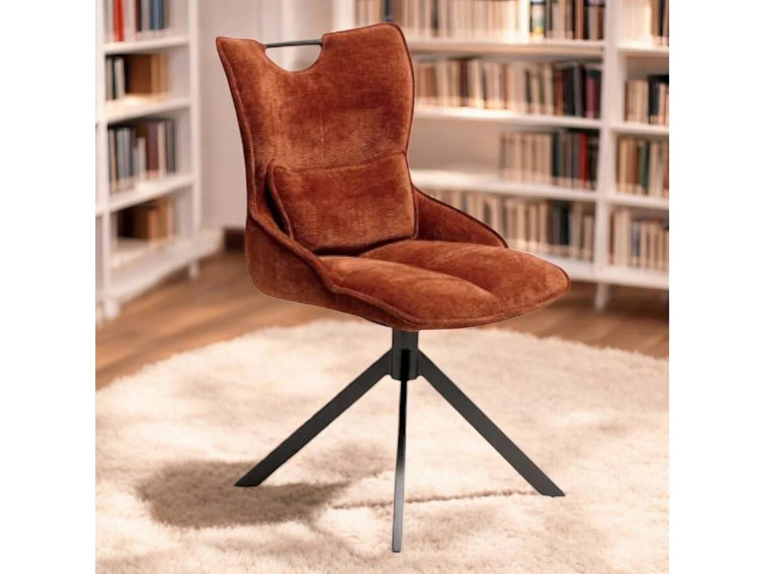 Chaise pivotante coussin et poignée tissu rouille (lot de 2) IENA