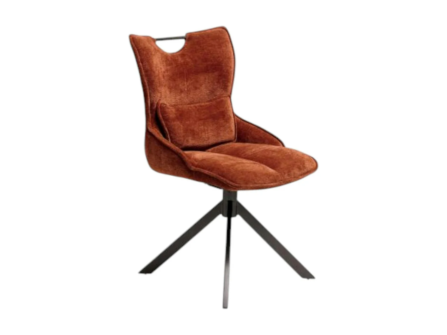 Chaise pivotante coussin et poignée tissu rouille (lot de 2) IENA